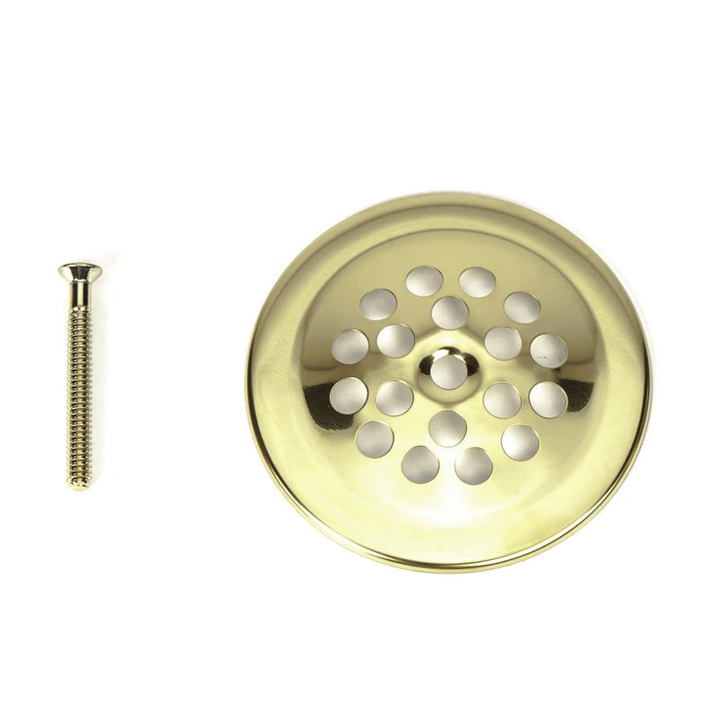 PermaFLOW PF WaterWorks Bathtub/Bath Tub Drain Shoe Grid/Strainer Cover with Matching Screw;Polished Brass; PF0915-PB - Image 1